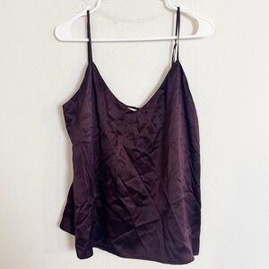 L’AGENCE silk burgundy wine v-neck camisole top